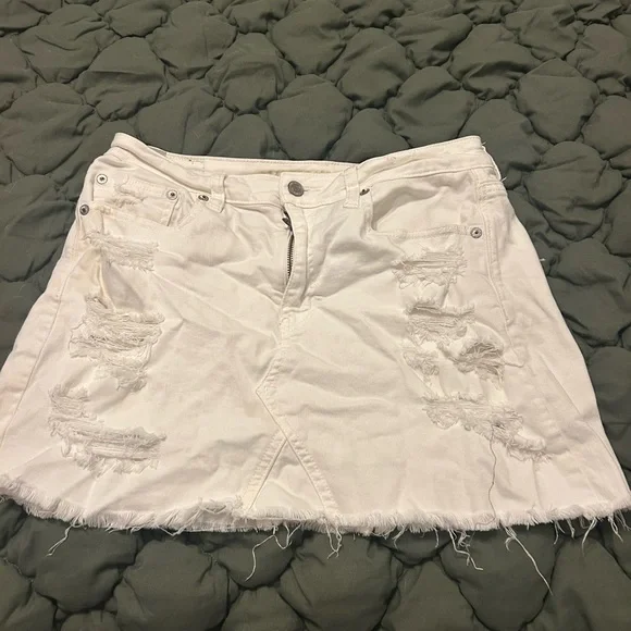 White Distressed Skirt - Picture 2 of 6
